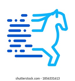 Running Horse Icon Vector. Outline Running Horse Sign. Isolated Contour Symbol Illustration