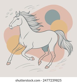 Correr Caballo Ilustración Arte de diseño