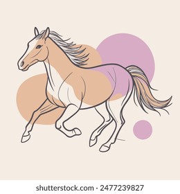 Running Horse Illustration Design art