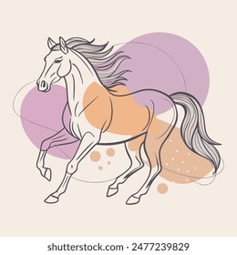Running Horse Illustration Design art