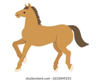 Executando a ilustração de cavalo (estilo plano)
