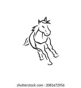 Running Horse Illustration Template Icon emblem Isolated