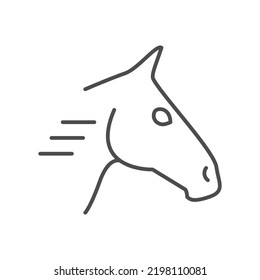 Running horse line outline icon