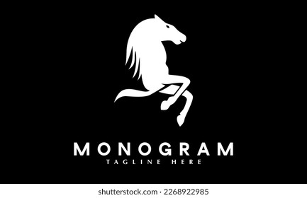 Running Horse Logo abstract monogram vector template