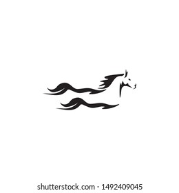 Running horse logo design vector template