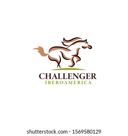 Running horse logo design vector - illustration