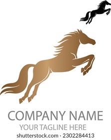 Running horse logo design vector image.