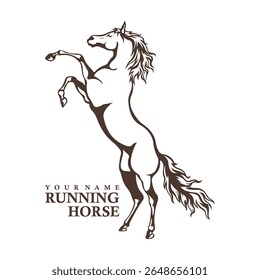 Running Horse logo design vector. Silhouette Horse Template Illustration. Icon Symbol