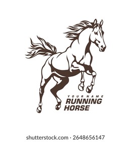 Running Horse logo design vector. Silhouette Horse Template Illustration. Icon Symbol