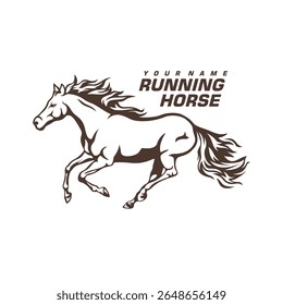 Running Horse logo design vector. Silhouette Horse Template Illustration. Icon Symbol