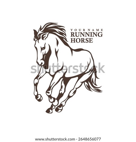 Running Horse logo design vector. Silhouette Horse Template Illustration. Icon Symbol