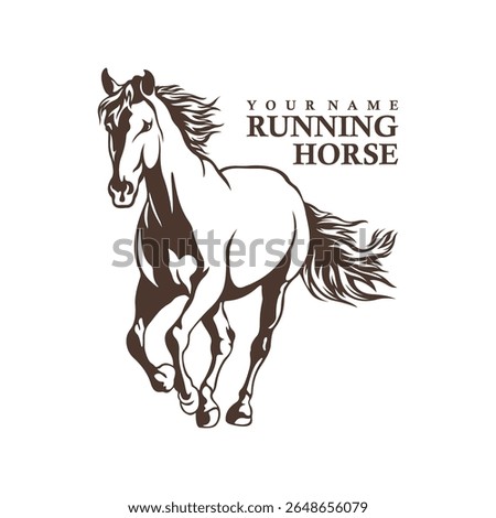 Running Horse logo design vector. Silhouette Horse Template Illustration. Icon Symbol