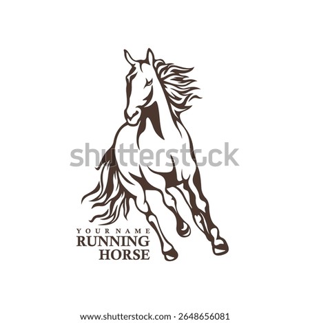 Running Horse logo design vector. Silhouette Horse Template Illustration. Icon Symbol