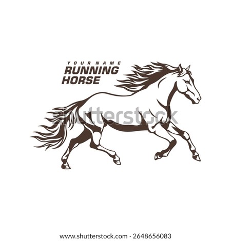 Running Horse logo design vector. Silhouette Horse Template Illustration. Icon Symbol