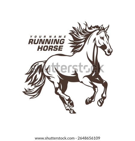 Running Horse logo design vector. Silhouette Horse Template Illustration. Icon Symbol