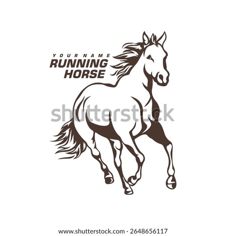 Running Horse logo design vector. Silhouette Horse Template Illustration. Icon Symbol