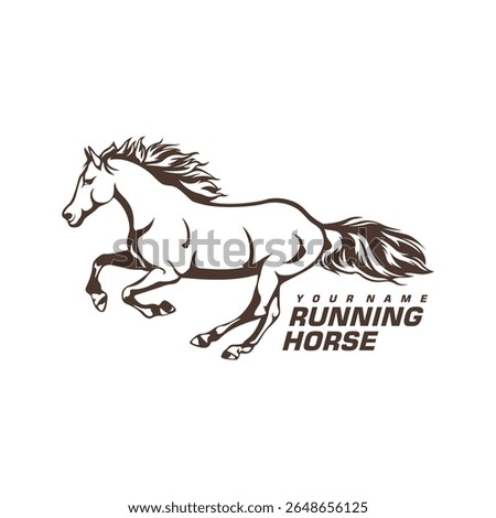 Running Horse logo design vector. Silhouette Horse Template Illustration. Icon Symbol