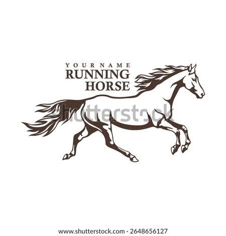 Running Horse logo design vector. Silhouette Horse Template Illustration. Icon Symbol