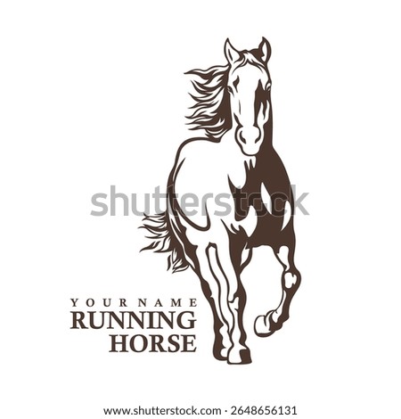 Running Horse logo design vector. Silhouette Horse Template Illustration. Icon Symbol