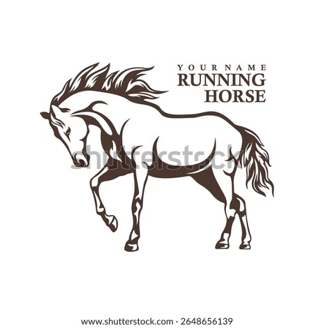 Running Horse logo design vector. Silhouette Horse Template Illustration. Icon Symbol