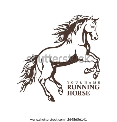 Running Horse logo design vector. Silhouette Horse Template Illustration. Icon Symbol