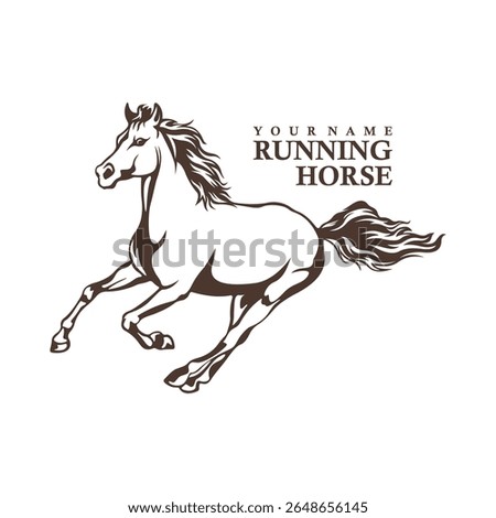 Running Horse logo design vector. Silhouette Horse Template Illustration. Icon Symbol