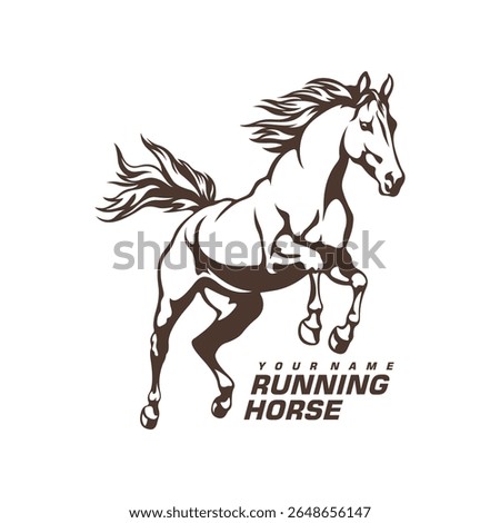 Running Horse logo design vector. Silhouette Horse Template Illustration. Icon Symbol