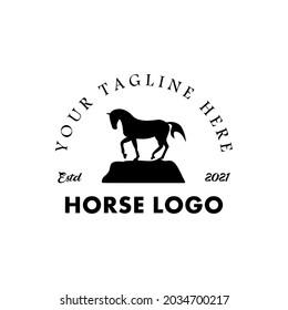 running horse logo. running horse race logo