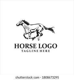 running horse logo silhouette icon	