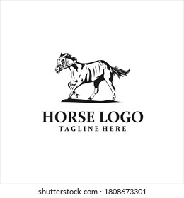 running horse logo silhouette icon	