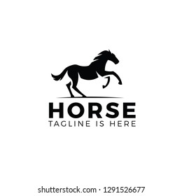 Running horse logo template isolated on white background