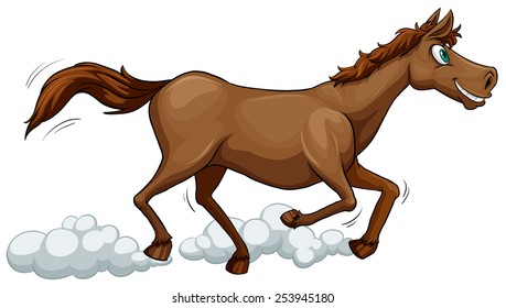 Caballo corriendo sobre fondo blanco