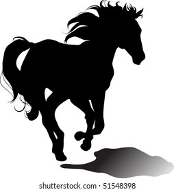 Running horse outline