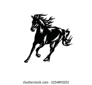 Running Horse Silhouette, art vector design