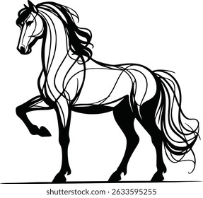 Running Horse Silhouette Logo – Equine Vector Design for Business