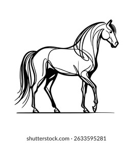 Running Horse Silhouette Logo – Equine Vector Design for Business