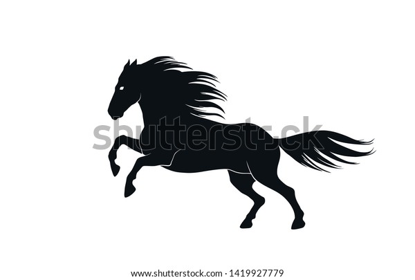 Running Horse Silhouette Side View Isolated Stock Vector Royalty Free Shutterstock