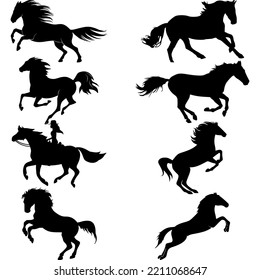 Running Horse Silhouette, Running Horse Vector, Horse silhouette, Horse Vector