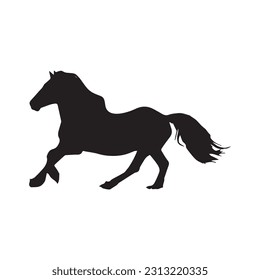 A running horse silhouette vector art