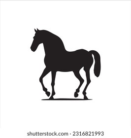 A running horse silhouette vector art