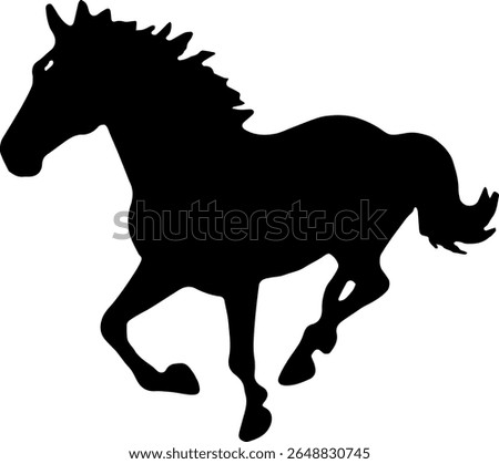 Running Horse Silhouette Vector Black Horse Clipart on White Background