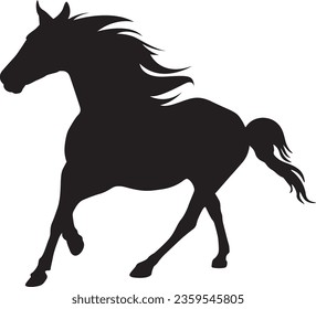 Running Horse Silhouette, Vector illustration