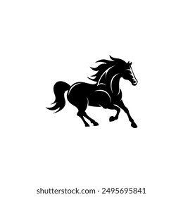 running horse silhouette vector illustration design