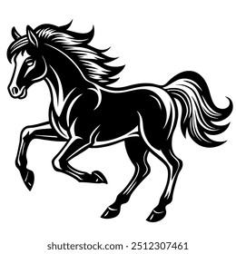 Running horse silhouette vector illustration