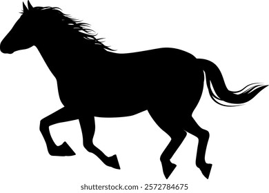 Running horse silhouette vector illustration