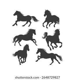 Running horse silhouette vector illustration