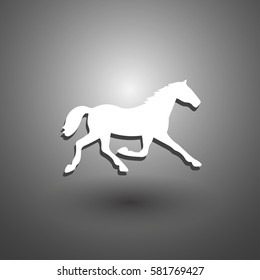 Running horse silhouette. Vector illustration.