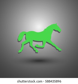 Running horse silhouette. Vector illustration.