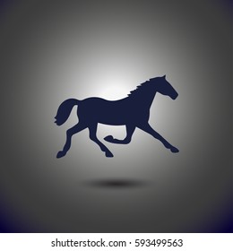 Running horse silhouette. Vector illustration.