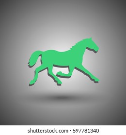Running horse silhouette. Vector illustration.